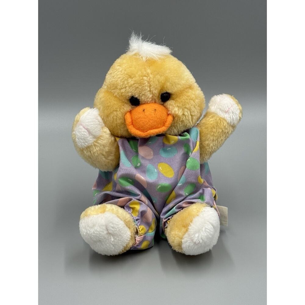 Vintage Chick Duckling Plush In One Piece Easter Outfit 8" Stuffed Animal No Tag